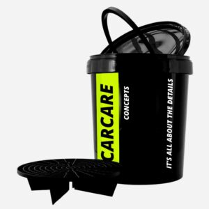 Black Bucket with Lid and Grid